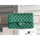 Chanel Classic Flap bag Medium 25 Green Champagne Gold Hardware Lambskin Hass Factory leather 25x16x7cm