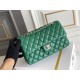 Chanel Classic Flap bag Medium 25 Green Champagne Gold Hardware Lambskin Hass Factory leather 25x16x7cm