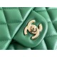 Chanel Classic Flap bag Medium 25 Green Champagne Gold Hardware Lambskin Hass Factory leather 25x16x7cm