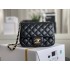 Chanel Classic Flap bag Mini 17 Black Gold Hardware Lambskin Hass Factory leather 14x17x8cm