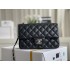 Chanel Classic Flap bag Mini 20 Black Silver Hardware Lambskin Hass Factory leather 13x20x6cm