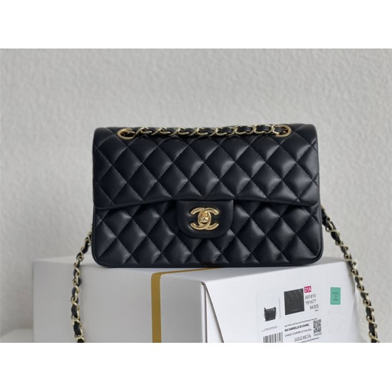 Chanel Classic Flap bag Small 23 Black Gold Hardware Lambskin Hass Factory leather 15x23x6cm