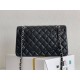 Chanel Classic Flap bag Medium 25 Black Silver Hardware Lambskin Hass Factory leather 25x16x7cm