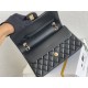 Chanel Classic Flap bag Medium 25 Black Gold Hardware Lambskin Hass Factory leather 25x16x7cm