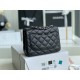 Chanel Classic Flap bag Mini 17 Black Champagne Gold Hardware Lambskin Hass Factory leather 14x17x8cm