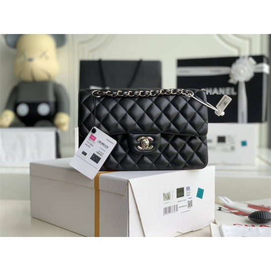 Chanel Classic Flap bag Small 23 Black Champagne Gold Hardware Lambskin Hass Factory leather 15x23x6cm