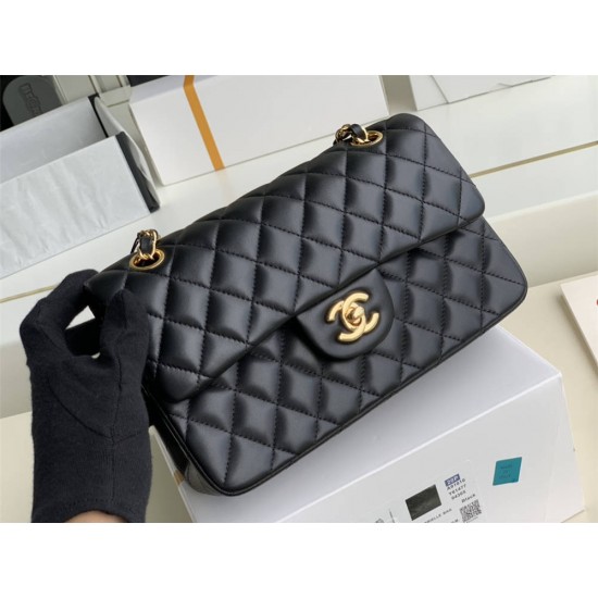 Chanel Classic Flap bag Small 23 Black Gold Hardware Lambskin Hass Factory leather 15x23x6cm