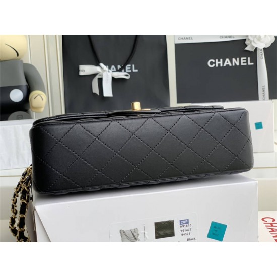 Chanel Classic Flap bag Small 23 Black Gold Hardware Lambskin Hass Factory leather 15x23x6cm