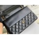 Chanel Classic Flap bag Jumbo 30 Black Gold Hardware Lambskin Hass Factory leather 20x30x10cm