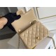 Chanel Classic Flap bag Mini 17 Apricot Gold Hardware Camellia Clasp Lambskin Hass Factory leather 14x17x8cm