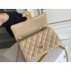 Chanel Classic Flap bag Mini 20 Apricot Gold Hardware Camellia Clasp Lambskin Hass Factory leather 13x20x6cm