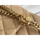 Chanel Classic Flap bag Small 23 Apricot Gold Hardware Camellia Clasp Lambskin Hass Factory leather 15x23x6cm