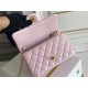 Chanel Classic Flap bag Mini 20 Pink Gold Hardware Camellia Clasp Lambskin Hass Factory leather 13x20x6cm