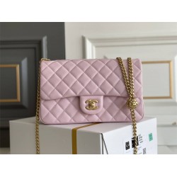 Chanel Classic Flap bag Small 23 Pink Gold Hardware Camellia Clasp Lambskin Hass Factory leather 15x23x6cm