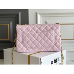 Chanel Classic Flap bag Small 23 Pink Gold Hardware Camellia Clasp Lambskin Hass Factory leather 15x23x6cm