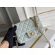 Chanel Classic Flap bag Mini 17 Light Blue Gold Hardware Camellia Clasp Lambskin Hass Factory leather 14x17x8cm