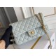 Chanel Classic Flap bag Small 23 Light Blue Gold Hardware Camellia Clasp Lambskin Hass Factory leather 15x23x6cm