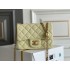 Chanel Classic Flap bag Mini 17 Light Yellow Gold Hardware Camellia Clasp Lambskin Hass Factory leather 14x17x8cm