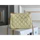 Chanel Classic Flap bag Mini 17 Light Yellow Gold Hardware Camellia Clasp Lambskin Hass Factory leather 14x17x8cm