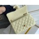 Chanel Classic Flap bag Mini 20 Light Yellow Gold Hardware Camellia Clasp Lambskin Hass Factory leather 13x20x6cm