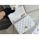 Chanel Classic Flap bag Mini 17 White Gold Hardware Camellia Clasp Lambskin Hass Factory leather 14x17x8cm