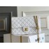 Chanel Classic Flap bag Small 23 White Gold Hardware Camellia Clasp Lambskin Hass Factory leather 15x23x6cm