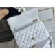 Chanel Classic Flap bag Small 23 White Gold Hardware Camellia Clasp Lambskin Hass Factory leather 15x23x6cm