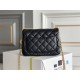 Chanel Classic Flap bag Mini 17 Black Gold Hardware Camellia Clasp Lambskin Hass Factory leather 14x17x8cm