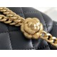 Chanel Classic Flap bag Small 23 Black Gold Hardware Camellia Clasp Lambskin Hass Factory leather 15x23x6cm