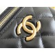 Chanel Small Gold Small Ball Double Chain Makeup Bag Vanity Box Black Gold Hardware Lambskin Hass Factory leather 9x11x7cm