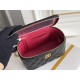 Chanel Long Box Makeup Bag Vanity Box Black Gold Hardware Lambskin Hass Factory leather 10x17x8cm