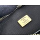 Chanel 22K Hobo Black Gold Hardware Medium 24 Lambskin Hass Factory leather 18x24x6cm