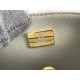 Chanel 22B Classic Flap bag Mini 20 with Handle Gray Gold Hardware Lambskin Hass Factory leather 12x20x6cm