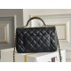 Chanel 22B Classic Flap bag Mini 20 with Handle Black Gold Hardware Lambskin Hass Factory leather 12x20x6cm