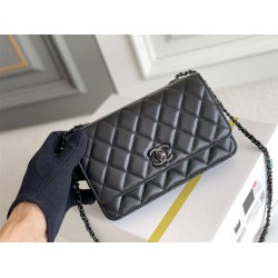 Chanel 22B Trendy CC WOC 19 So Black Lambskin Hass Factory leather 19cm