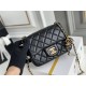 Chanel 22S Classic Flap bag Woven Gold Ball Black Gold Hardware Mini 17 Lambskin Hass Factory leather 13x17x7cm