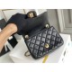 Chanel 22S Classic Flap bag Woven Gold Ball Black Gold Hardware Mini 17 Lambskin Hass Factory leather 13x17x7cm