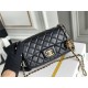 Chanel 22S Classic Flap bag Woven Gold Ball Black Gold Hardware Mini 20 Lambskin Hass Factory leather 13x20x7cm