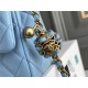 Chanel 22S Classic Flap bag Woven Gold Ball Blue Gold Hardware Mini 17 Lambskin Hass Factory leather 13x17x7cm