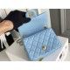 Chanel 22S Classic Flap bag Woven Gold Ball Blue Gold Hardware Mini 17 Lambskin Hass Factory leather 13x17x7cm