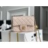 Chanel 22C Classic Flap bag Mini 18 Gold Ball Pink Gold Hardware Lambskin Hass Factory leather 13x18x7cm