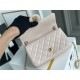 Chanel 22C Classic Flap bag Mini 20 Gold Ball Pink Gold Hardware Lambskin Hass Factory leather 13x20x7cm