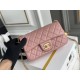 Chanel 22C Classic Flap bag Mini 20 Gold Ball Deep Pink Gold Hardware Lambskin Hass Factory leather 13x20x7cm