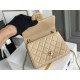 Chanel 22C Classic Flap bag Mini 18 Gold Ball Apricot Gold Hardware Lambskin Hass Factory leather 13x18x7cm