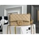 Chanel 22C Classic Flap bag Mini 20 Gold Ball Apricot Gold Hardware Lambskin Hass Factory leather 13x20x7cm