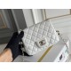 Chanel 23C Classic Flap bag Mini 18 Black and White Checkered Gold Ball White Champagne Gold Hardware Lambskin Hass Factory leather 13x18x7cm