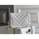 Chanel 23C Classic Flap bag Mini 18 Black and White Checkered Gold Ball White Champagne Gold Hardware Lambskin Hass Factory leather 13x18x7cm