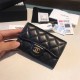 Chanel Classic Wallet Black Gold Hardware Lambskin Hass Factory leather 12x7cm