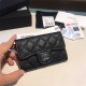 Chanel Classic Wallet Black Silver Hardware Caviar Leather Hass Factory leather 12x7cm