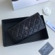 Chanel Classic Wallet Long Flat Cover 19cm Black Silver Hardware Lambskin Hass Factory leather 11x19x3cm